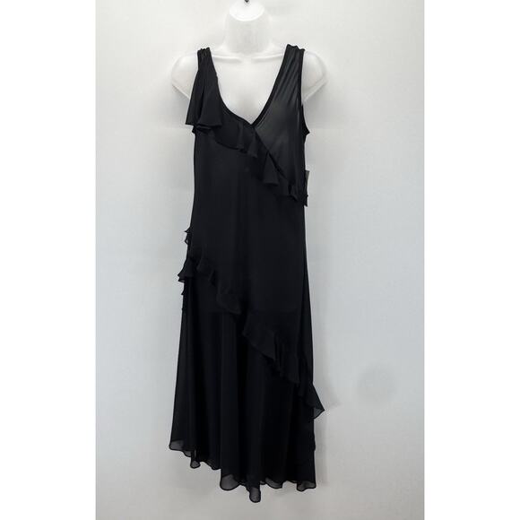 CACHET Vintage Sheer Dress/Cover Up Black Ruffled Women’s Size 12 New With Tags - Picture 1 of 8